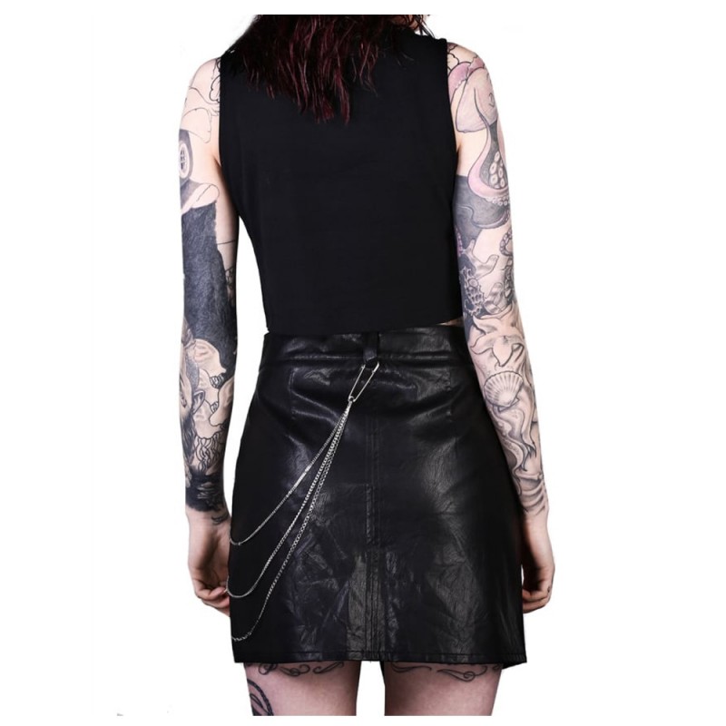 Women Gothic Skirt Leather Vrouwen Lederen Skirt Emo Skirt